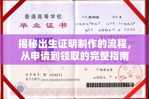 上街揭秘出生证明制作的流程，从申请到领取的完整指南